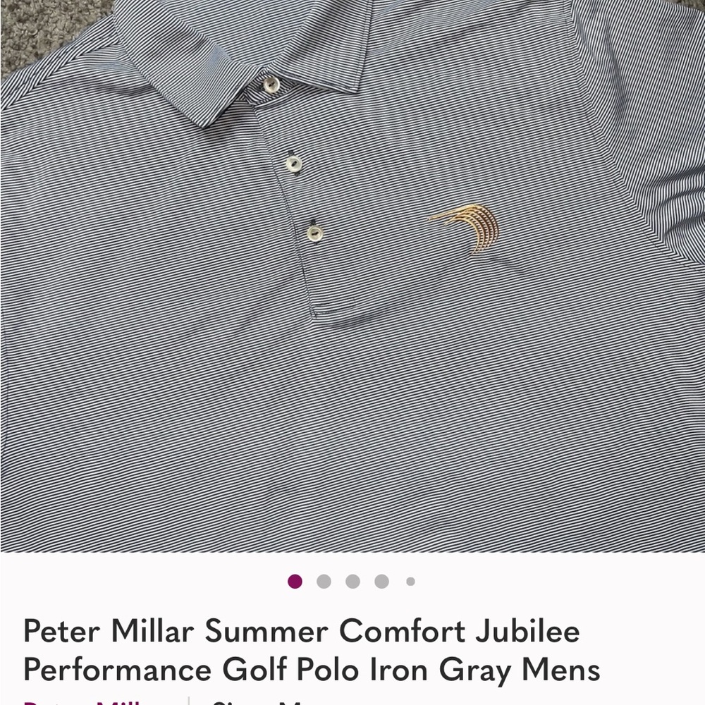 Peter‎ Millar Striped Gray Polo Shirt
